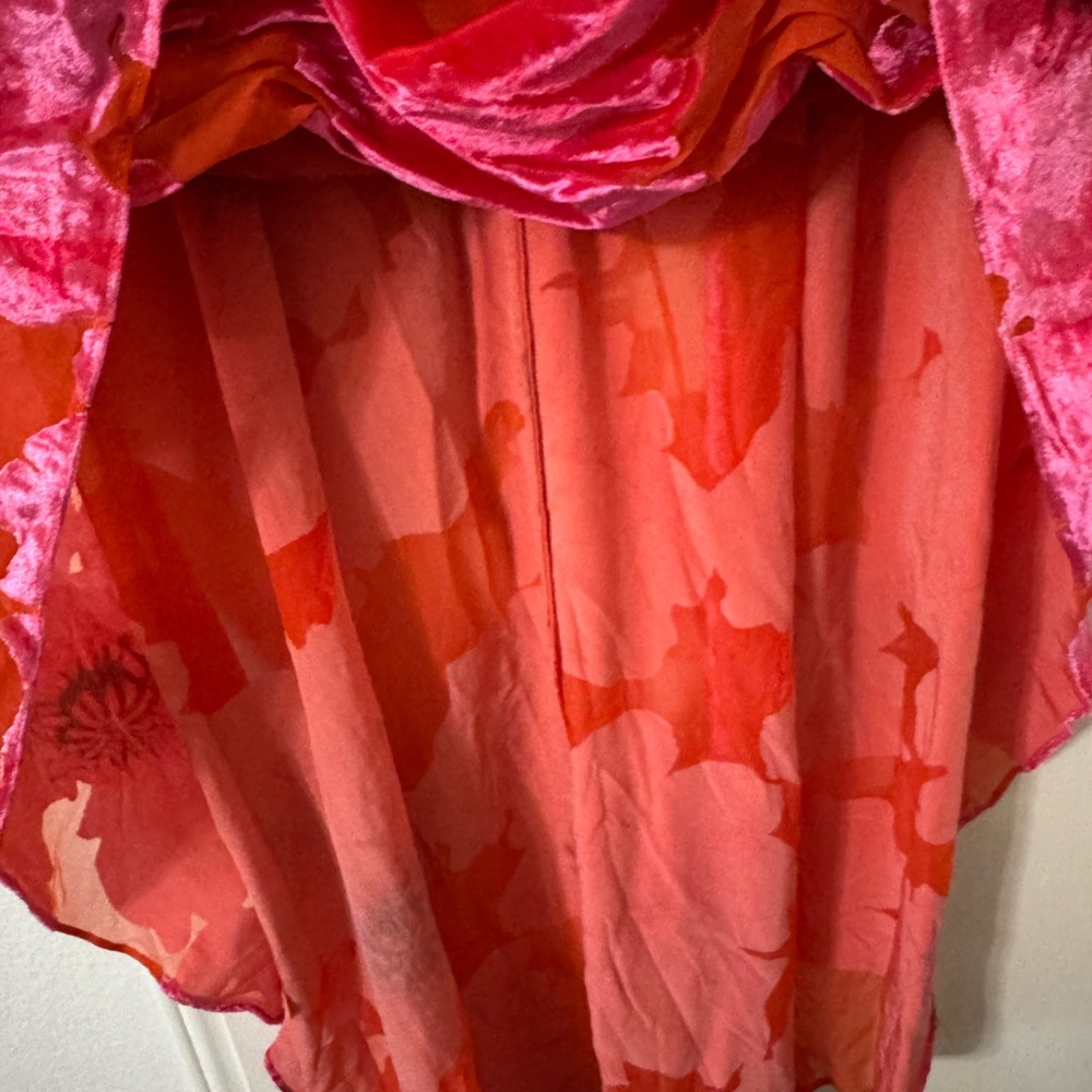 Anthropologie Hutch Strapless Ruched High-Low Dress in Red and Pink - Picture 10 of 14